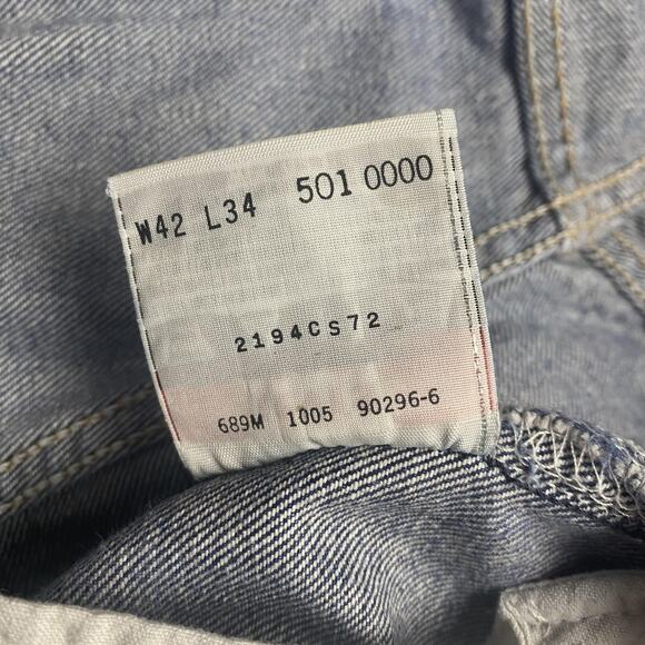 Levis 501XX Jeans Mens 38x30 Blue Straight Leg Button Fly Made in Colombia Y2K - Picture 10 of 16